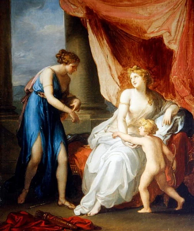 Angelika Kauffmann - Eufrosine ferita da Cupido che si lamenta con Venere
